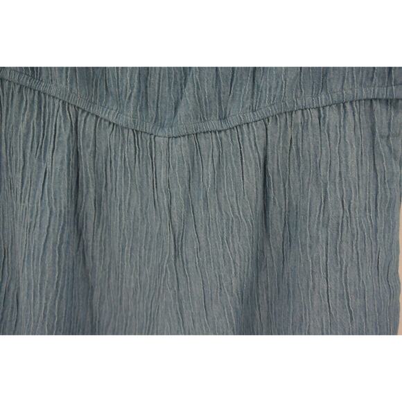 Easel Chambray Romper Bell Sleeve Round Neck One Piece Womens Medium - Picture 5 of 8